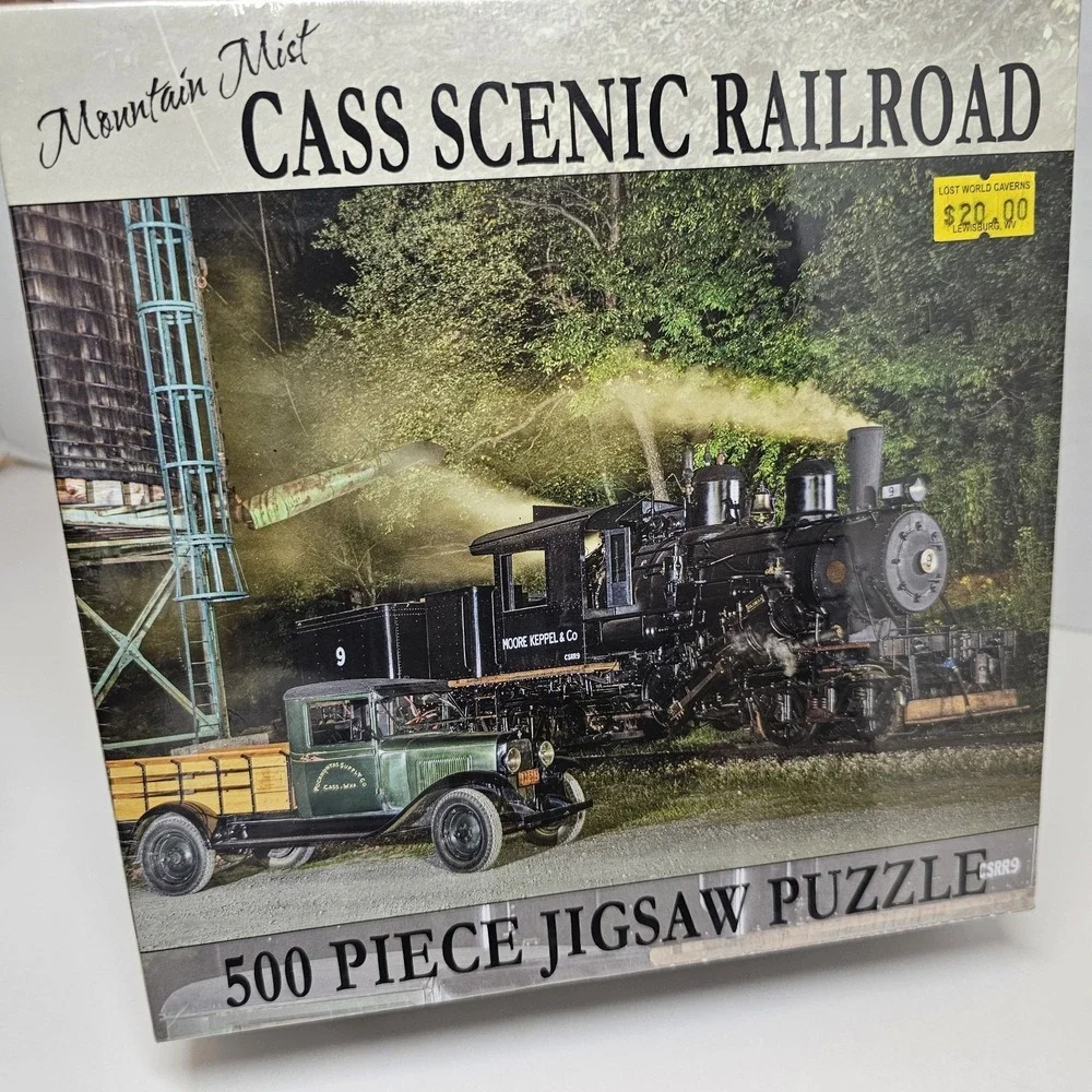 Sealed Cass Scenic Railroad TRAIN 500 Piece Jigsaw Puzzle Mountain Mist USA Made